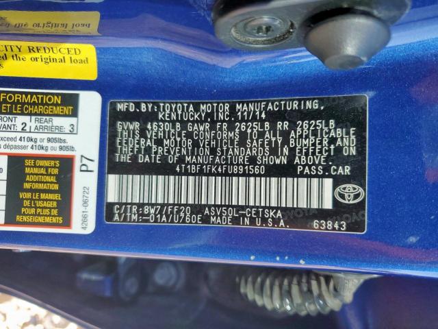 Toyota Camry Le Image 8