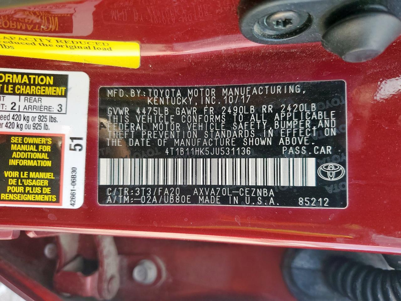 Toyota Camry L Image 11