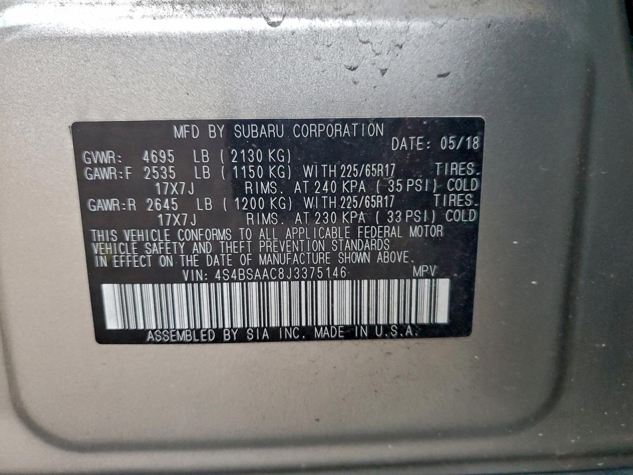 Subaru Outback 2.5i Image 9