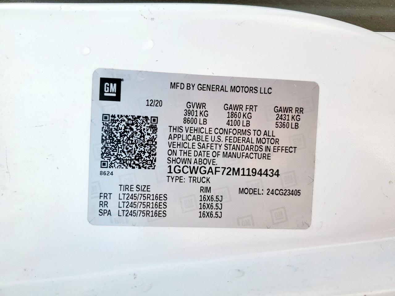 Chev Express Cargo 2500 1 Image 9