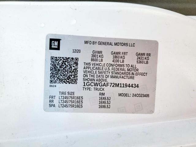 Chev Express Cargo 2500 1 Image 9