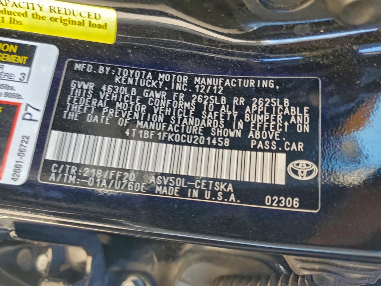 Toyota Camry Base Image 9