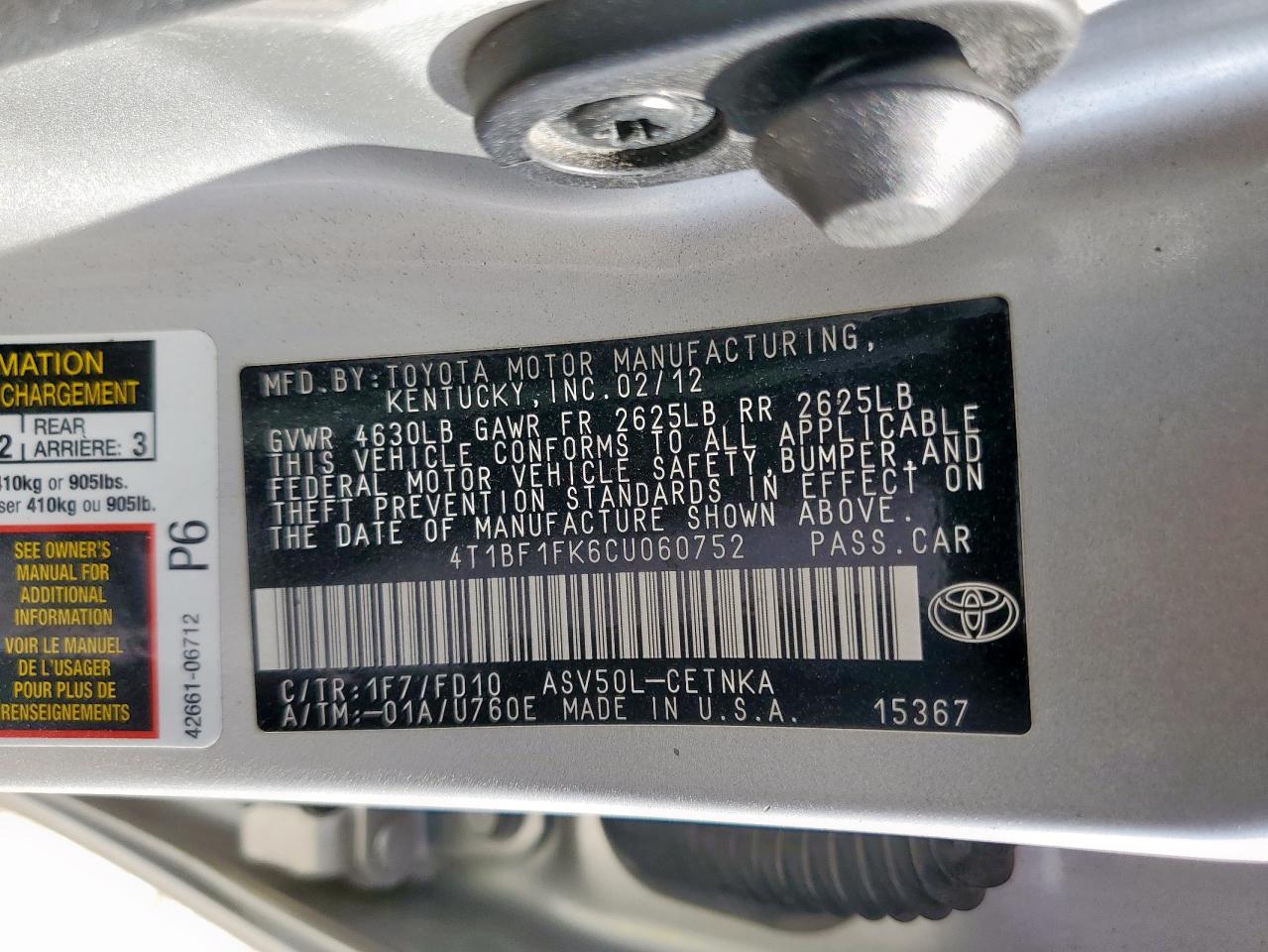 Toyota Camry Base Image 11
