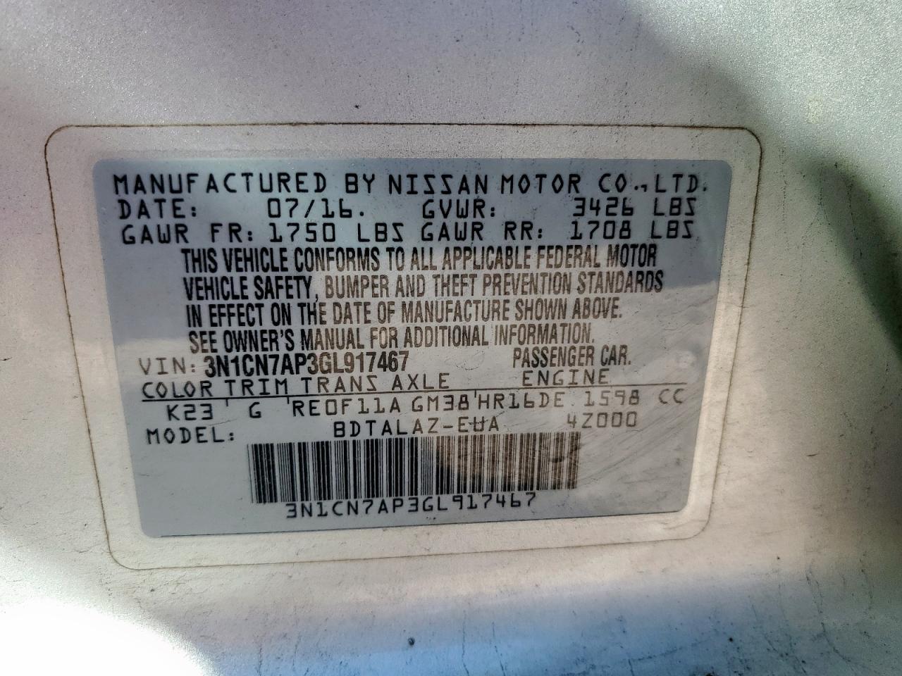 Nissan Versa S Image 9